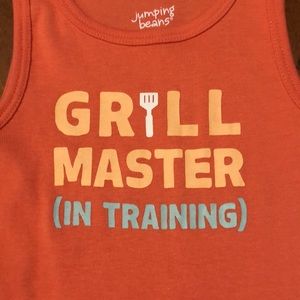 🌵3/$15 three month sleeveless tank bodysuit Grill Master in training